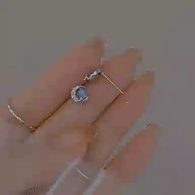 Shenglan Ocean UX Blue Eye Moon Planet Earrings