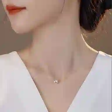 安道子 小众高级感锁骨链串珠颈链饰品 淡水珍珠 项链 女款