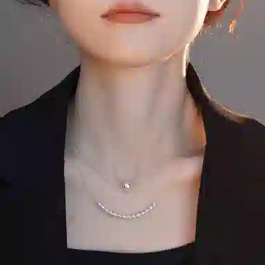 安道子 小众高级感锁骨链串珠颈链饰品 淡水珍珠 项链 女款