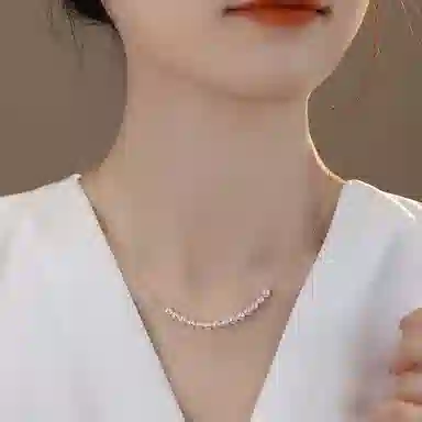 安道子 小众高级感锁骨链串珠颈链饰品 淡水珍珠 项链 女款