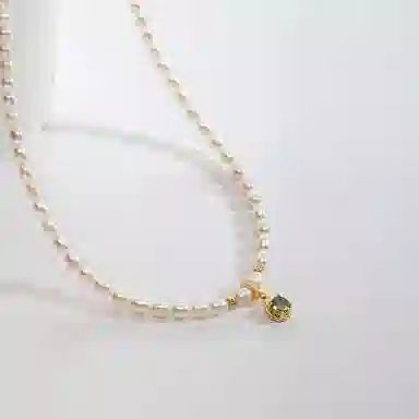 安道子 米形 延长扣 淡水珍珠 项链 女款