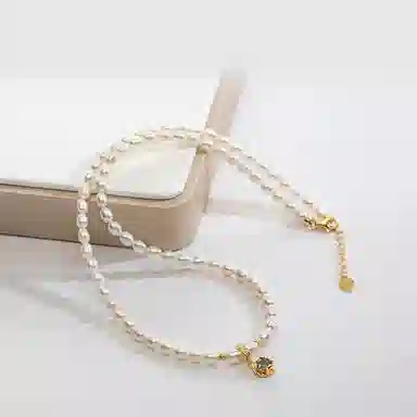 安道子 米形 延长扣 淡水珍珠 项链 女款