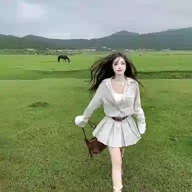 桴生 老钱风法式时尚宽松高腰简约衬衫与旅游穿搭长袖连衣裙 女款