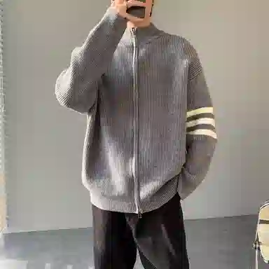 悍戈 潮牌高街复古慵懒风多功能立领开衫卫衣 男女同款