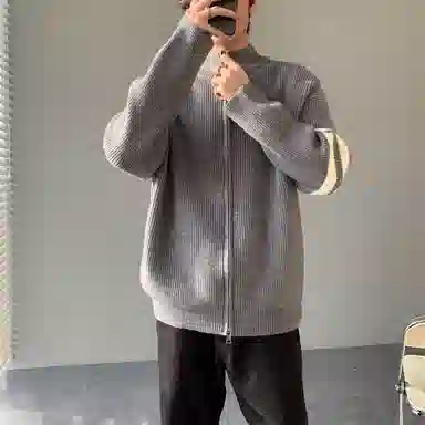 悍戈 潮牌高街复古慵懒风多功能立领开衫卫衣 男女同款