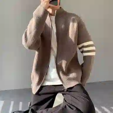 悍戈 潮牌高街复古慵懒风多功能立领开衫卫衣 男女同款