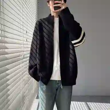 悍戈 潮牌高街复古慵懒风多功能立领开衫卫衣 男女同款