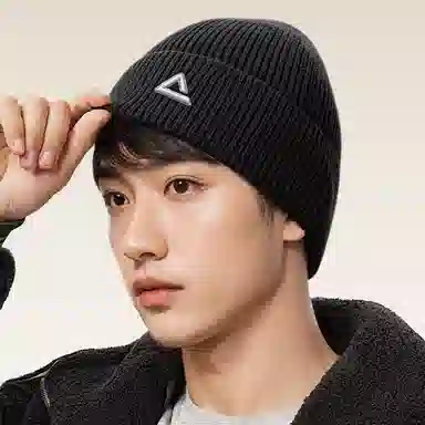 匹克 秋冬休闲简约潮流 腈纶/涤纶 绒线帽 加绒加厚保暖防寒 男女同款情侣款 黑色