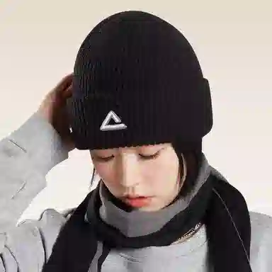 匹克 秋冬休闲简约潮流 腈纶/涤纶 绒线帽 加绒加厚保暖防寒 男女同款情侣款 黑色