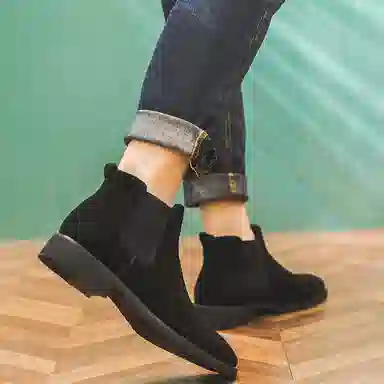 浪莎 潮流经典复古时尚 短筒 切尔西靴 男款