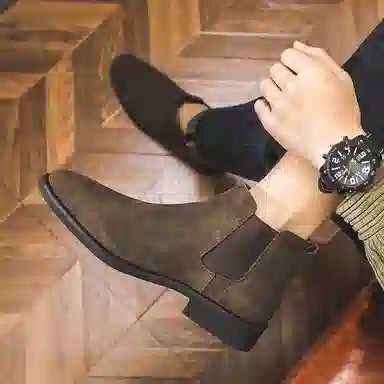 浪莎 潮流经典复古时尚 短筒 切尔西靴 男款