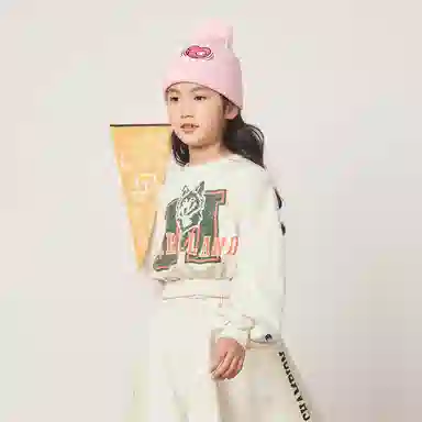 Champion Kids Logo Print Crewneck Long Sleeve T-Shirt