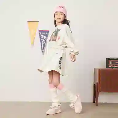 Champion Kids Logo Print Crewneck Long Sleeve T-Shirt