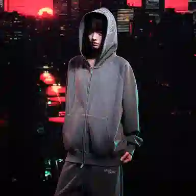 WHOOSIS Space Cotton Zip Hoodie