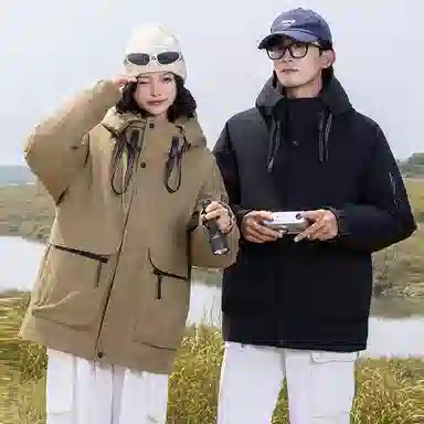 鸭鸭 时尚休闲工装百搭短款羽绒服 男女同款