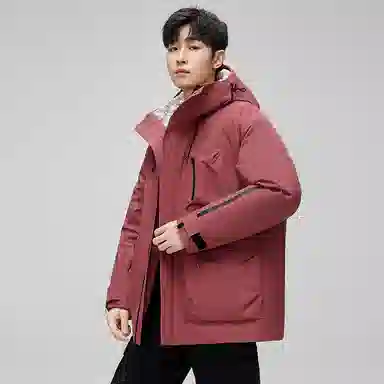 鸭鸭 可拆卸内胆三合一连帽纯色时尚简约保暖性强百搭多口袋设计户外机能羽绒服 男女同款