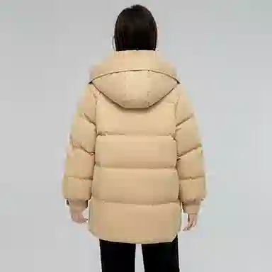 鸭鸭 时尚连帽双层面料百搭外套羽绒服 女款