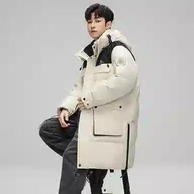 鸭鸭 时尚百搭过膝长款加厚羽绒服 男款