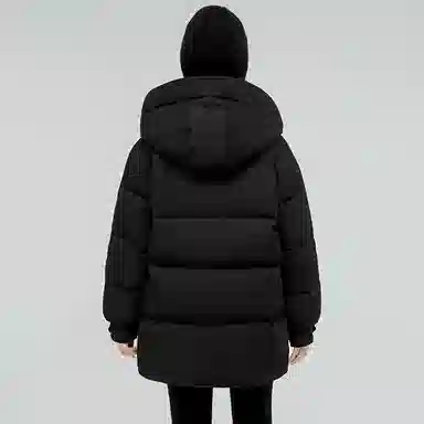 鸭鸭 时尚连帽双层面料百搭外套羽绒服 女款