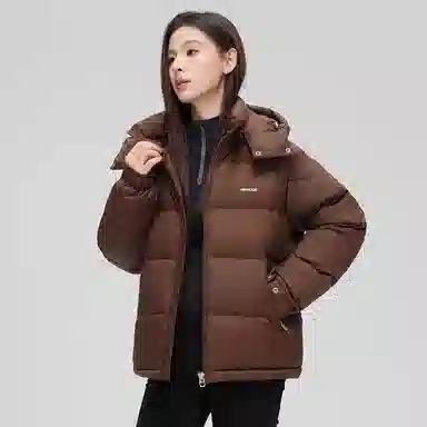 鸭鸭 加厚高蓬松舒适保暖短款面包羽绒服 男女同款 黑色