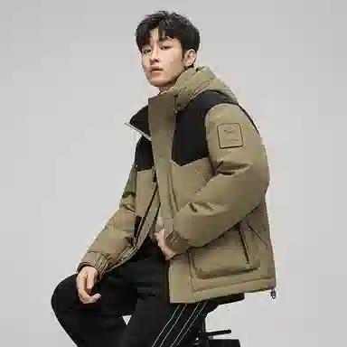 鸭鸭 休闲百搭短款时尚加厚鸭绒羽绒服 男款
