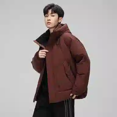鸭鸭 短款时尚百搭连帽加厚羽绒服 男款