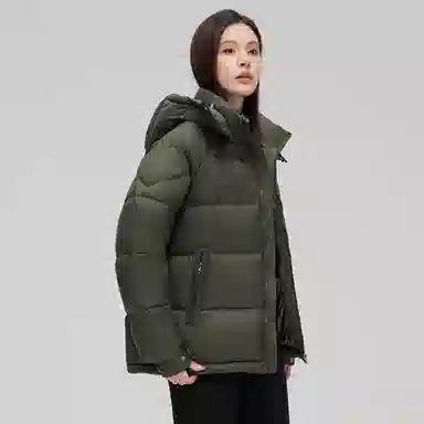 鸭鸭 加厚高蓬松舒适保暖短款面包羽绒服 男女同款 黑色