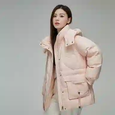 鸭鸭 冬季时尚中长款加厚鸭绒休闲气质简约面包服羽绒服 女款