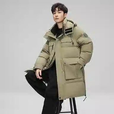 鸭鸭 时尚百搭过膝长款加厚羽绒服 男款