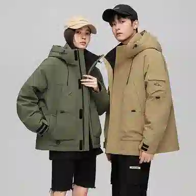 鸭鸭 新山系系列时尚户外登山休闲防寒防风冲锋衣羽绒服 男女同款