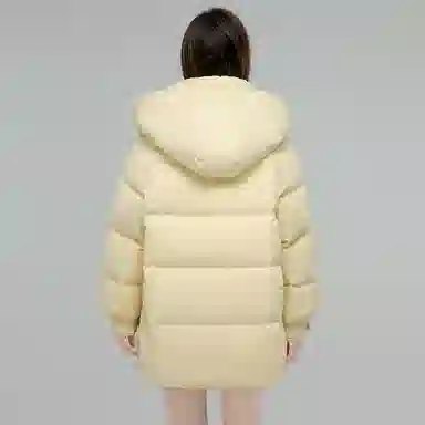 鸭鸭 时尚连帽双层面料百搭外套羽绒服 女款