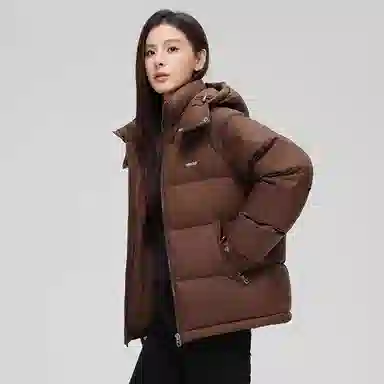 鸭鸭 加厚高蓬松舒适保暖短款面包羽绒服 男女同款 黑色