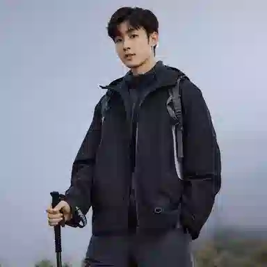 鸭鸭 可拆卸内胆外套短款连帽现代风羽绒服 男女同款