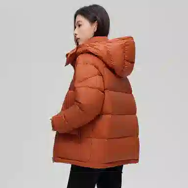 鸭鸭 加厚高蓬松舒适保暖短款面包羽绒服 男女同款 黑色