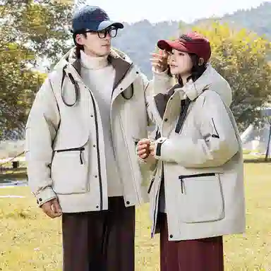 鸭鸭 时尚休闲工装百搭短款羽绒服 男女同款