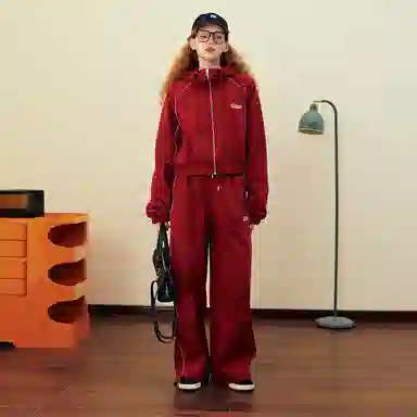 ER Letter Reflective Hoodie and Pants Set
