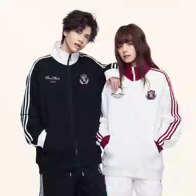 ER Retro Badge Stripe Colorblock Zip-Up Sweatshirt