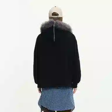 ER ER Vintage Letter Embroidered Hooded Jacket