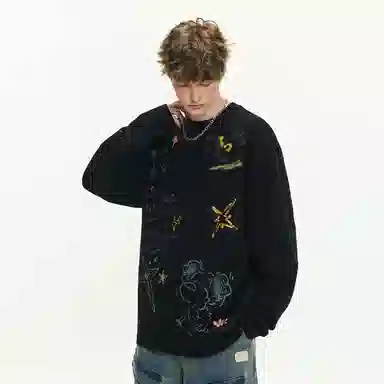 ER ER Bear Cartoon Long Sleeve Tee