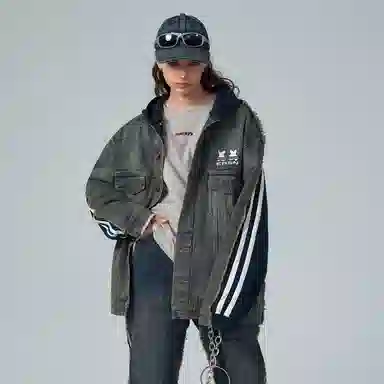 ER Denim Hoodie Blue