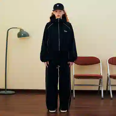 ER Letter Reflective Hoodie and Pants Set