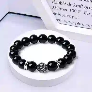 新中式小众气质招财转运六字真言文玩好运贺礼 白玉菩提 时尚手串手饰 男女同款情侣款