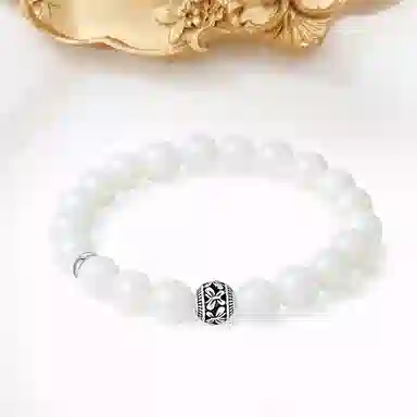 新中式小众气质招财转运六字真言文玩好运贺礼 白玉菩提 时尚手串手饰 男女同款情侣款