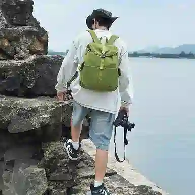 單倉 韩系潮流时尚简约设计旅行通勤背包初高中轻便耐磨 尼龙 双肩包 男女同款情侣款 多色