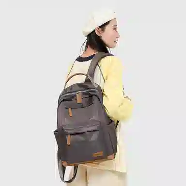 單倉 简约通勤百搭旅行背包 织物 双肩包 女款 多色