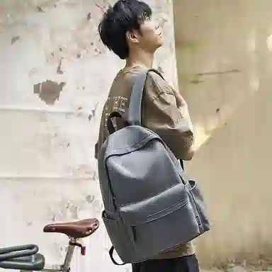 單倉 日韩系高级感时尚简约通勤百搭学院风背包初高中学生大容量轻便耐磨书包 尼龙 双肩包 常规 男女同款情侣款 卡其色/灰色/黑色
