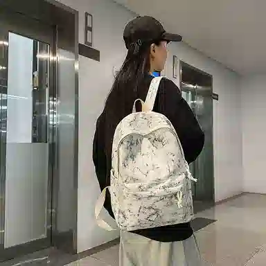 單倉 韩系简约初高中学生大容量通勤百搭背包 尼龙 双肩包 男女同款情侣款 多色