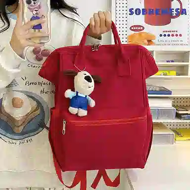 單倉 休闲学生潮旅行电脑 尼龙 背包双肩包 男女同款情侣款 白色/黑色/红色/黄色/蓝色