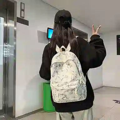 單倉 韩系简约初高中学生大容量通勤百搭背包 尼龙 双肩包 男女同款情侣款 多色