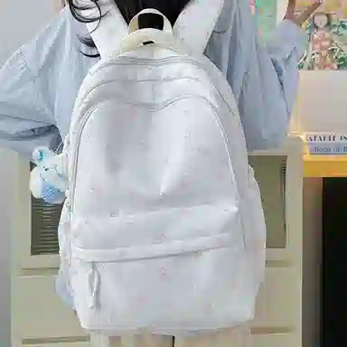 單倉 日系可爱碎花时尚印花设计高颜值背包初高中学生大容量学院风通勤百搭书包 尼龙 双肩包 常规 女款 粉色/黄色/紫色/红色/蓝色